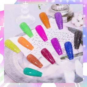 img 2 attached to Neon Reflective Glitter Gel Polish Set - 12 Sparkly Disco Diamond Nail Polishes In Blue And Pink Shades, 7Ml Each, Soak Off UV LED Manicure Set For Nail Art Salon