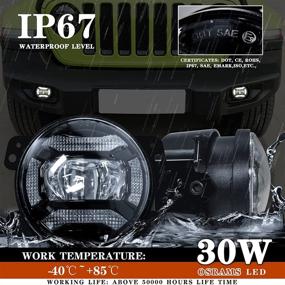 img 1 attached to 🚙 Enhance Your Jeep's Performance with Galvor 4 Inch LED Fog Light: JK TJ LJ Dodge Journey Front Bumper Lights