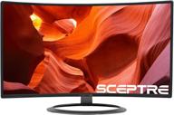 sceptre c275w-1920r: immersive curvature display with built-in speakers, metallic 🖥️ finish and hd resolution, supports displayport and hdmi, 75hz refresh rate logo