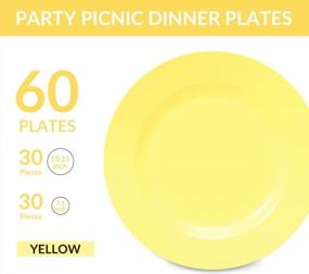img 3 attached to Plastic Plates Disposable, Light Yellow, 60 Pcs