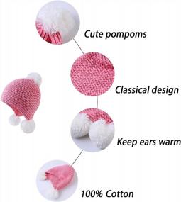 img 1 attached to Cozy Up Your Little One With LANGZHEN'S Fleece-Lined Knitted Baby Hats For Girls And Boys In Pink, 48-50CM Size
