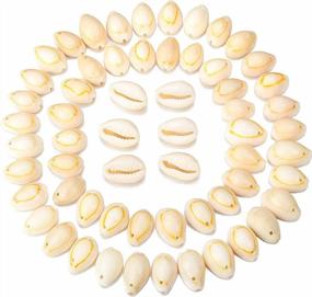 img 4 attached to 60Pcs White Drilled Natural Spiral Shell Beads DIY Craft Jewelry Making Charms And Accessories - Cowrie Seashells Beach Sea Shells
