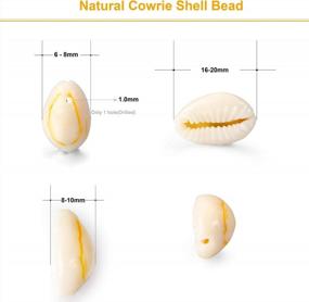 img 3 attached to 60Pcs White Drilled Natural Spiral Shell Beads DIY Craft Jewelry Making Charms And Accessories - Cowrie Seashells Beach Sea Shells