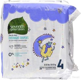 img 3 attached to 👶 Seventh Generation Baby Overnight Diapers: Free & Clear, Stage 4, 22-32lbs, 24 Count (Packaging May Vary)