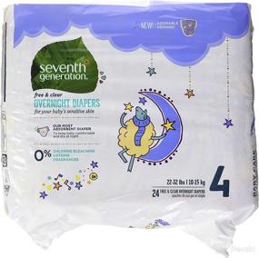 img 4 attached to 👶 Seventh Generation Baby Overnight Diapers: Free & Clear, Stage 4, 22-32lbs, 24 Count (Packaging May Vary)