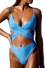 img 2 attached to CHYRII Womens Waisted Monokini Swimsuit Women's Clothing at Swimsuits & Cover Ups