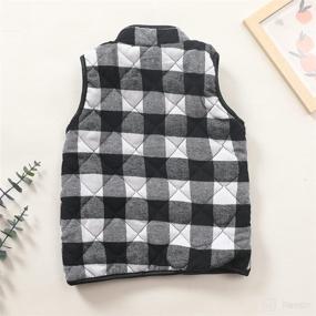 img 1 attached to 👧 Toddler Girls' Plaid Zipper Vest Coat: Christmas Sleeveless Outwear with Pocket for Fall & Winter