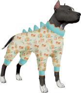 🐶 large dogs lovinpet jammies: dog pajamas for big breeds, anti-licking recovery suit, lightweight coral peach prints fashion onesies for dog clothing, uv protection, easy-wearing adorable jumpsuit логотип