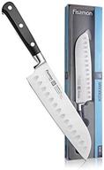 ergonomic santoku knife 7in kitakami x50crmov15 steel non-slip handle - fissman multipurpose stainless steel kitchen knives logo
