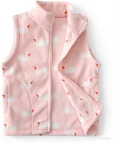 img 4 attached to 🧸 Feidoog Baby Girl Soft Polar Fleece Lightweight Vest: Cozy Zip-Up Outerwear