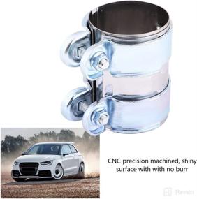 img 3 attached to 🔩 Qiilu 2.5 Inch Stainless Steel Exhaust Band Clamp - Universal Muffler Catback Pipe Connector with Bolts