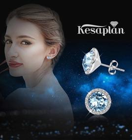 img 3 attached to Sparkle And Shine With KesaPlan Sterling Silver Crystal Stud Earrings - Hypoallergenic, Austria-Made, Round-Cut Rhinestone Halo, Perfect For Women And Girls