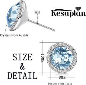 img 2 attached to Sparkle And Shine With KesaPlan Sterling Silver Crystal Stud Earrings - Hypoallergenic, Austria-Made, Round-Cut Rhinestone Halo, Perfect For Women And Girls