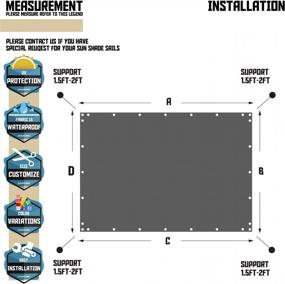 img 1 attached to Waterproof Pergola Gazebo Carport Awning Tarp Cover: SunShades Depot Rectangle Shade Sail Straight Edge With Grommets For Porch Patio Deck Yard - 6' X 8' Beige, 480GSM