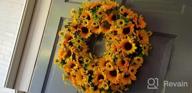 img 1 attached to Handcrafted Celebration Door Wreath With Sunflowers, Wildflowers, And Greenery - Perfect For Summer And Fall Decor review by Dwayne Quarles