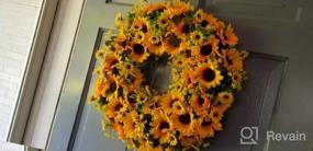 img 6 attached to Handcrafted Celebration Door Wreath With Sunflowers, Wildflowers, And Greenery - Perfect For Summer And Fall Decor