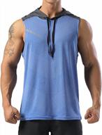 men's sleeveless hooded workout tank top - cut off athletic gym hoodie shirt by magiftbox t55n logo