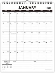 img 4 attached to Nekmit 2023 Wirebound Wall Calendar With Ruled Blocks For Effective Home-Schooling Planning From Now To December 2023- 15 X 12 Inches, Black