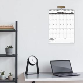 img 1 attached to Nekmit 2023 Wirebound Wall Calendar With Ruled Blocks For Effective Home-Schooling Planning From Now To December 2023- 15 X 12 Inches, Black