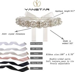 img 2 attached to Yanstar Handmade Wedding Rhinestone Bridesmaid Women's Accessories : Belts