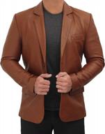 men's lambskin leather casual blazer jacket by blingsoul logo