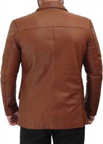 img 1 attached to Men'S Lambskin Leather Casual Blazer Jacket By Blingsoul