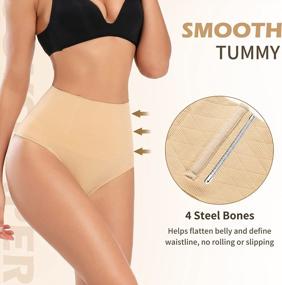 img 3 attached to Seamless Thong Shapewear For Women High Waisted Panties Underwear Tummy Control Body Shaping Waist Shaper