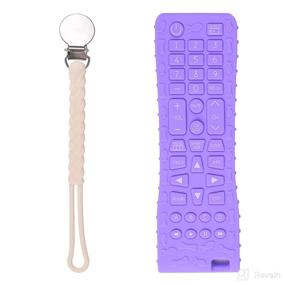 img 4 attached to ❤️ YHOPEE Silicone Baby Teether for 3+ Months, Remote Control Shape Teething Toy with Silicone Pacifier Clip and Hygiene Box, Chew Toy for Babies, Teething Relief and Soothing Sore Gums (Purple)
