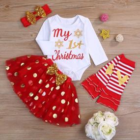 img 3 attached to Adorable Baby Girl'S First Christmas Outfit - Romper, Tutu Skirt, Leg Warmers & Headband Set