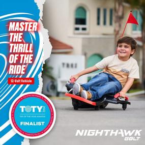 img 3 attached to Rollplay Nighthawk Bolt 12 Volt Ride On Toy For Ages 4-8 With Compact Design For Easy Storage, Side Handlebars For Steering, And A Top Forward Speed Of 4 MPH, Black