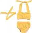 adorable polka dot baby girl bikini swimsuit set w/ headband - toddler halter swimwear logo