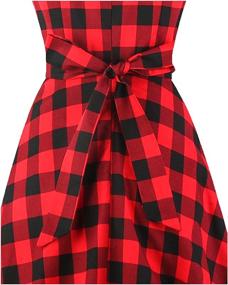 img 1 attached to OBBUE Vintage Cocktail Sleeves Black White Plaid Women's Clothing ~ Dresses