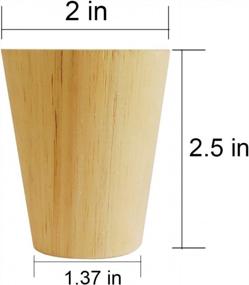 img 3 attached to Set Of 4 Wooden Furniture Legs - Cone-Shaped Wooden Feet For Cabinets, Sofas, And Tables, Measuring 50X35X60Mm