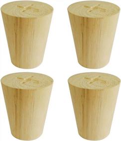 img 4 attached to Set Of 4 Wooden Furniture Legs - Cone-Shaped Wooden Feet For Cabinets, Sofas, And Tables, Measuring 50X35X60Mm