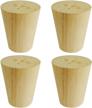 set of 4 wooden furniture legs - cone-shaped wooden feet for cabinets, sofas, and tables, measuring 50x35x60mm logo