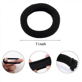 img 2 attached to Set Of 200 Soft Black Mini Hair Ties For Girls, With 10 Cute Hair Clips - Perfect For Thin, Thick, And Curly Hair - Must-Have Hair Accessories