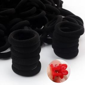 img 1 attached to Set Of 200 Soft Black Mini Hair Ties For Girls, With 10 Cute Hair Clips - Perfect For Thin, Thick, And Curly Hair - Must-Have Hair Accessories