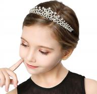 gorgeous gold princess flower rhinestone tiaras and crowns: perfect wedding bridal hair accessory for women & girls! logo