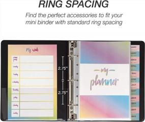 img 3 attached to Samsill Economy 3 Ring Mini Binder - Black (6 Pack) - Holds 100 Sheets - Made In USA