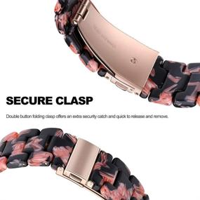 img 2 attached to Ayeger Resin Band for Fitbit Charge 4, Charge 3/3 SE - Women Men Rose Gold Buckle Wristband Strap in Pink and Black - Resin Accessory for Fitbit Charge 4, 3/3 SE Smart Watch Fitness