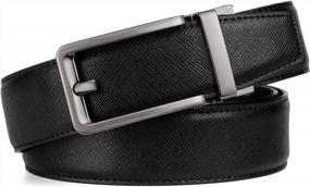 img 3 attached to Leather Ratchet Buckle Adjustable Adjustable Men's Accessories for Belts