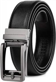 img 4 attached to Leather Ratchet Buckle Adjustable Adjustable Men's Accessories for Belts