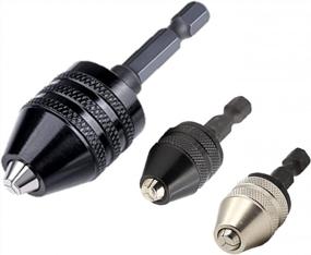 img 4 attached to 3Pcs Mini Drill Chuck Adapter - AIYUN Keyless Chuck For Impact Driver (0.6-8Mm, 0.3-3.6MmX2)