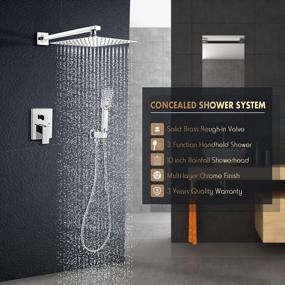 img 3 attached to Transform Your Showering Experience With ROVOGO'S Shower System - Includes 10 In. Rain Shower And 3-Function Handheld, Brass Valve And Trim Kit, And Chrome Finish