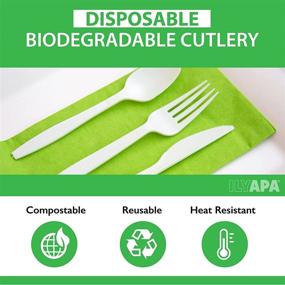 img 2 attached to 🌱 Ilyapa 250 Compostable Spoons - Eco-Friendly Biodegradable Spoon Set - Bulk Disposable Cutlery for Party or Wedding