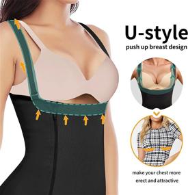 img 2 attached to Get Your Desired Body Shape With Eleady Women'S Latex Full Body Shaper And Waist Trainer Suit