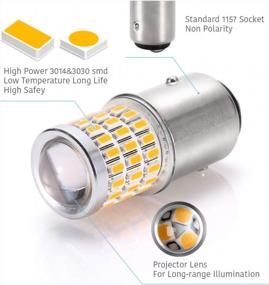 img 3 attached to LUYED Super Bright 1157 2057 2357 7528 BAY15D LED Bulbs W/ Projector - Perfect For Turn Signal Lights (Amber)