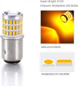 img 2 attached to LUYED Super Bright 1157 2057 2357 7528 BAY15D LED Bulbs W/ Projector - Perfect For Turn Signal Lights (Amber)