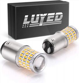 img 4 attached to LUYED Super Bright 1157 2057 2357 7528 BAY15D LED Bulbs W/ Projector - Perfect For Turn Signal Lights (Amber)