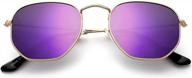 poraday hexagonal polarized sunglasses for women men vintage square metal sun glasses geometric shades logo
